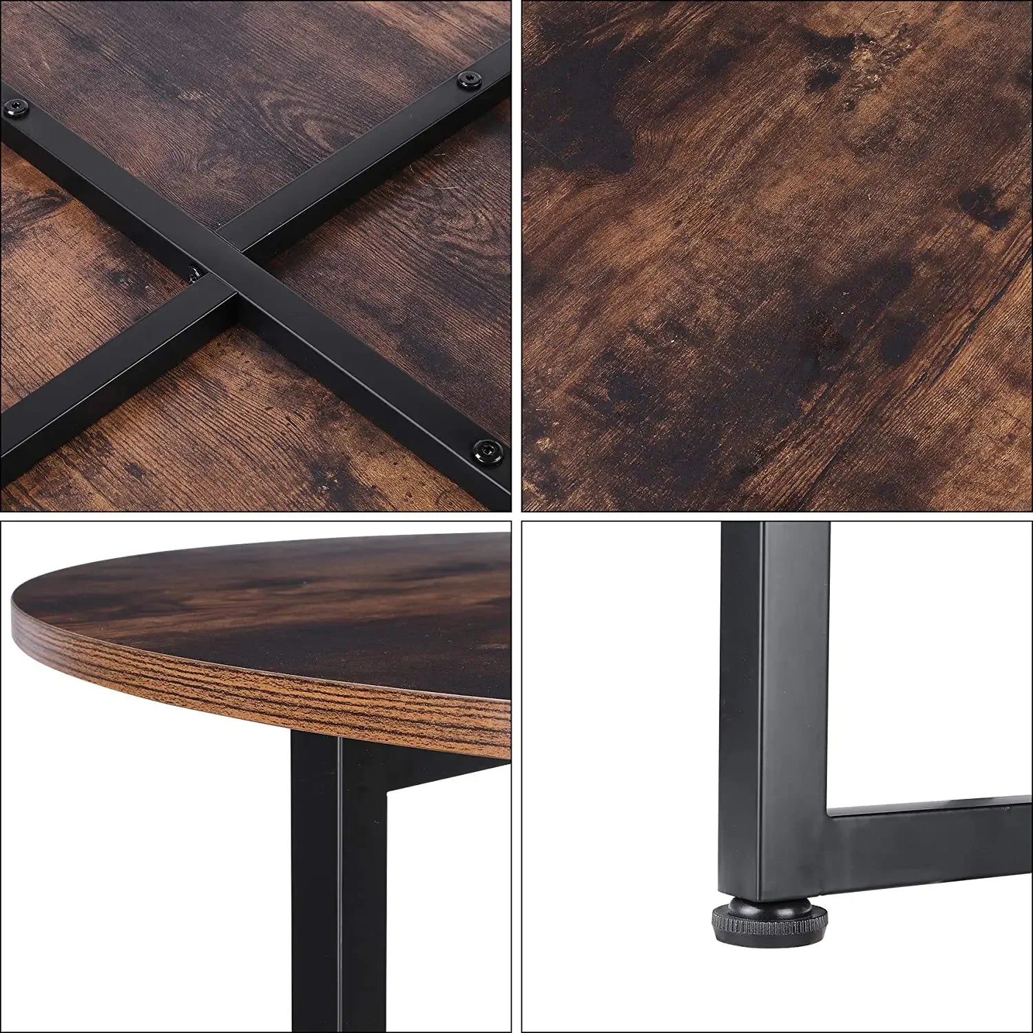 Table basse bois ancien 2Pcs-Set -