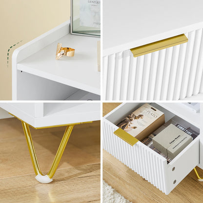 Table de chevet cabinet 40x40x51cm - VIRGINIE -