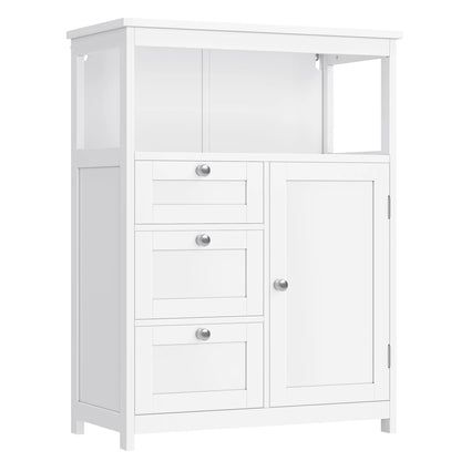 Meuble salle de bain bas avec 3 Tiroirs 60 x 30 x 80 cm, Blanc - Blanc Meuble salle de bain