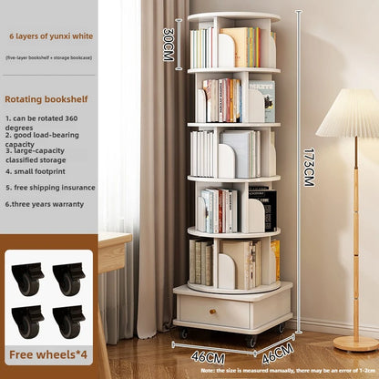 Étagère livre en bois rotatif - E