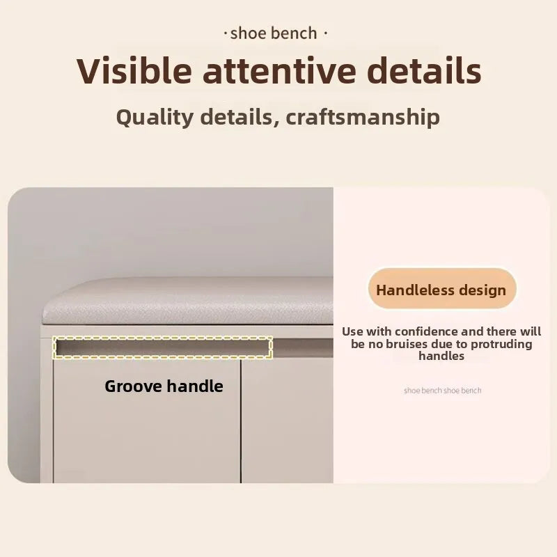 Meuble à chaussure avec tabouret intégré -