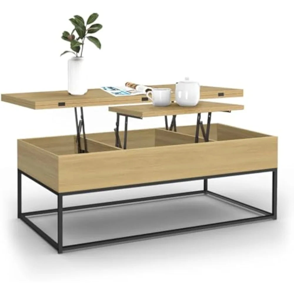 Table basse industriel au design moderne en bois -