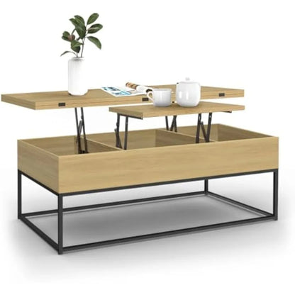 Table basse industriel au design moderne en bois -