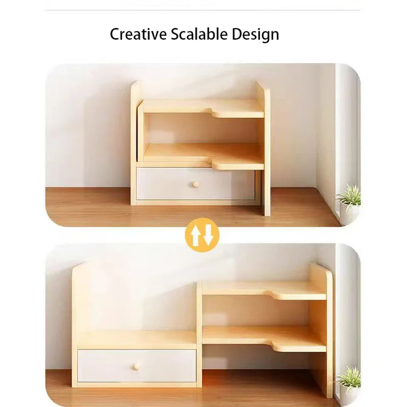 étagère de bureau bois multi compartiments -