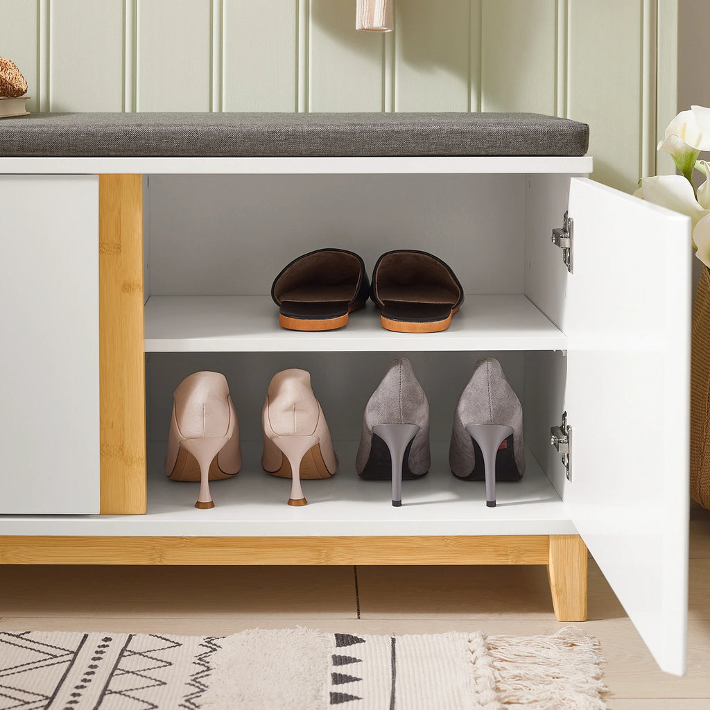 Meuble à chaussure avec siège, penderie de qualité -