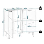 Meuble de rangement à doubles portes cubiques 60x60x30cm -