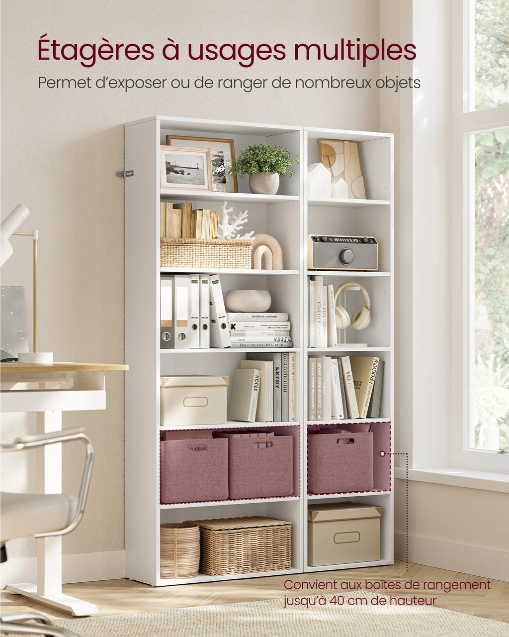 Meuble de rangement colonne rectangulaire 24 x 60 x 178.5 cm -