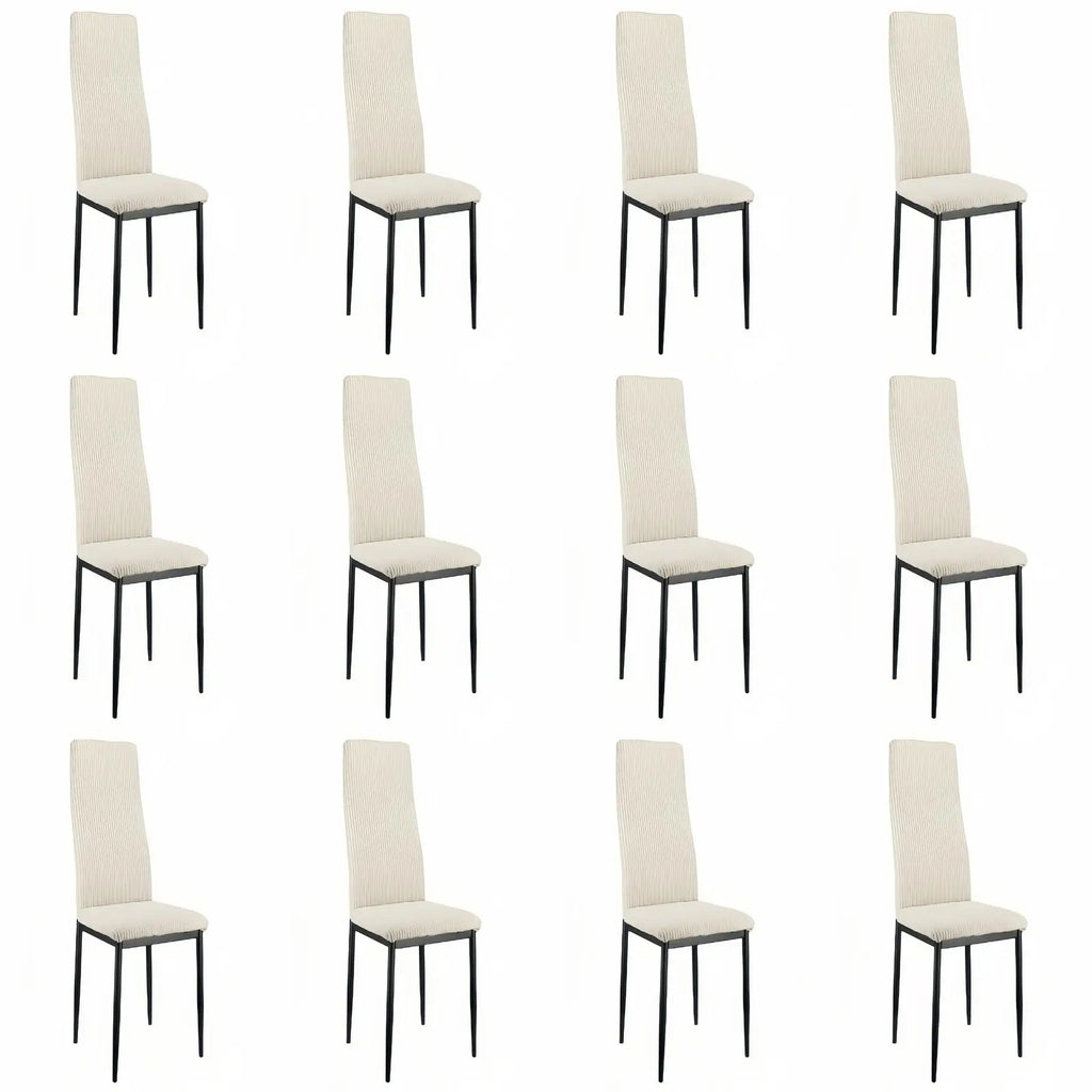 Chaise salle à manger moderne beige 4/8/12 ensembles 108 × 43 × 23 cm - Blanc-12PCS Chaise salle à manger