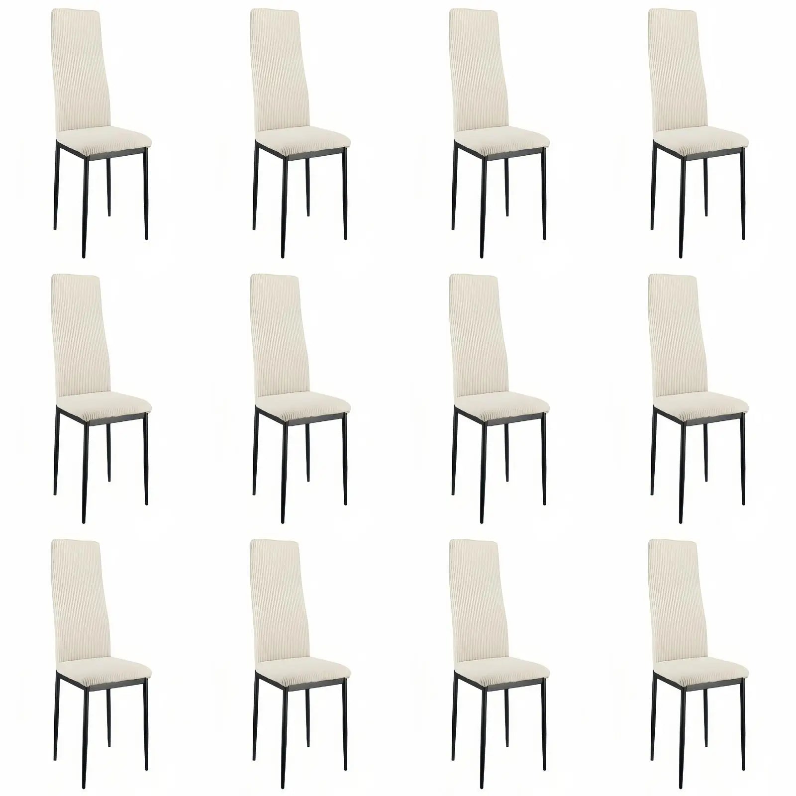 Chaise salle à manger moderne beige 4/8/12 ensembles 108 × 43 × 23 cm - Blanc-12PCS Chaise salle à manger