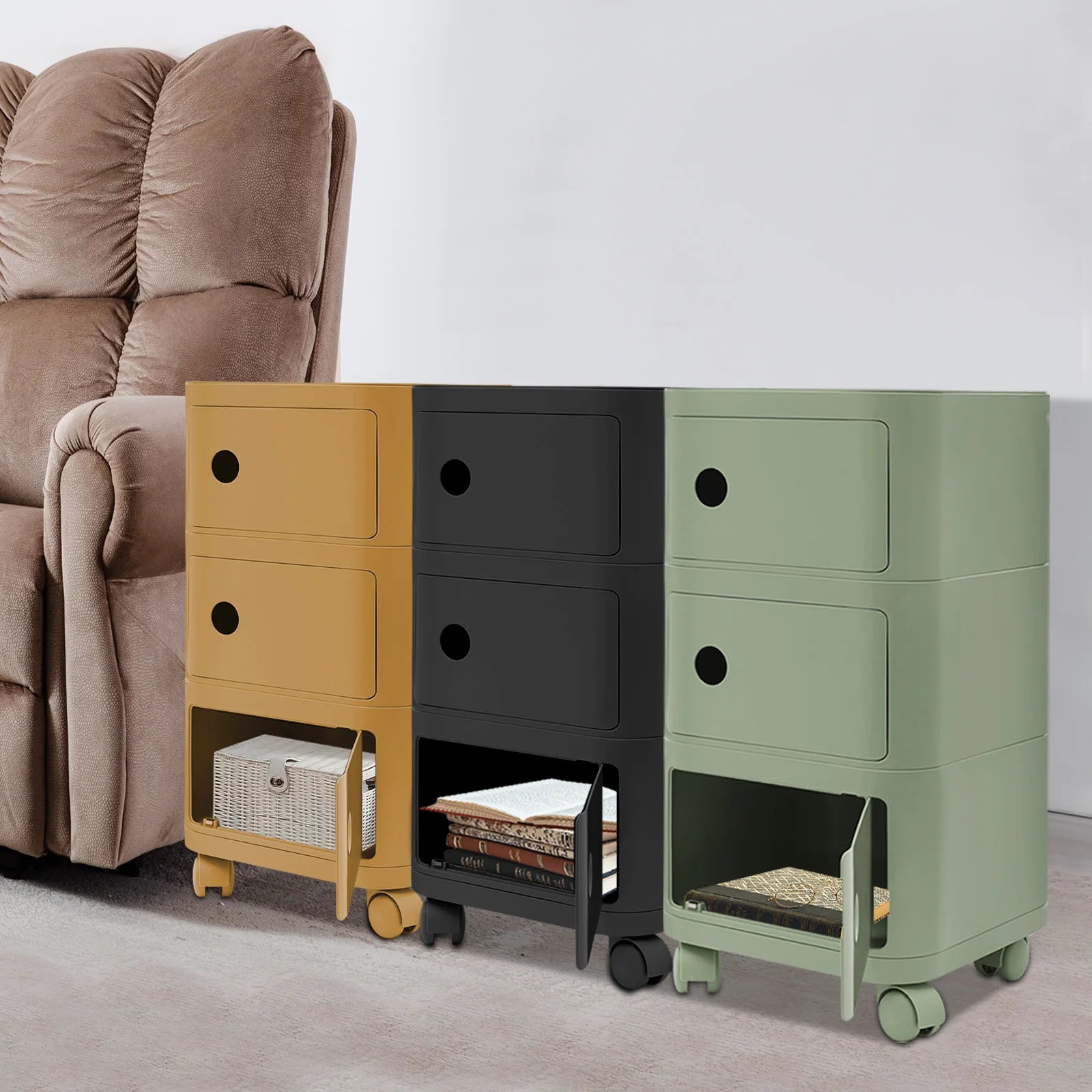 Table de chevet 3 niveaux en ABS -