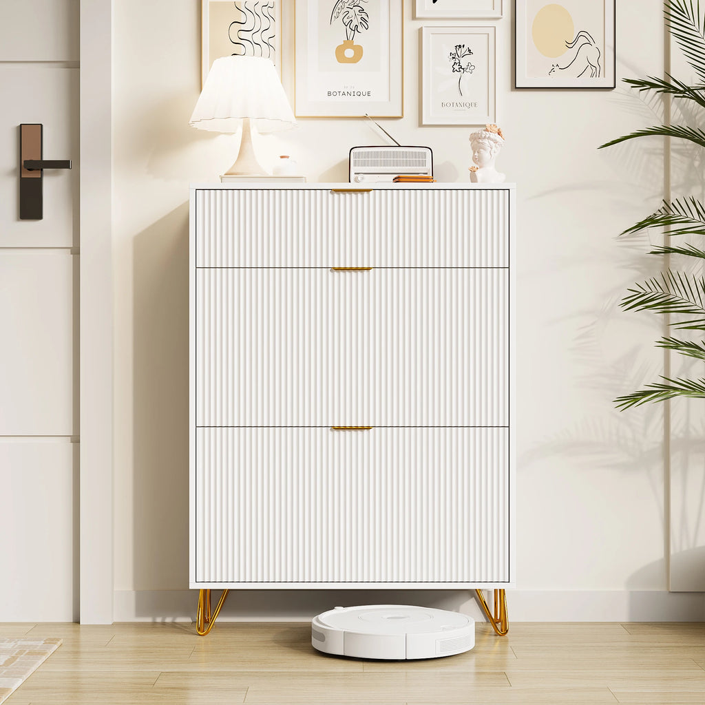 Meuble à chaussure moderne en bois blanc -