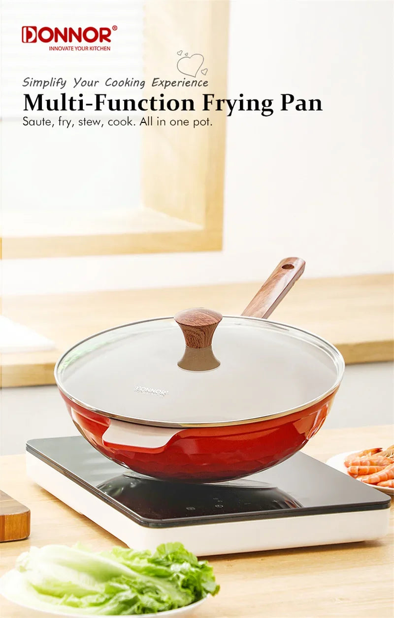 Poêle céramique à poignée anti brulure -