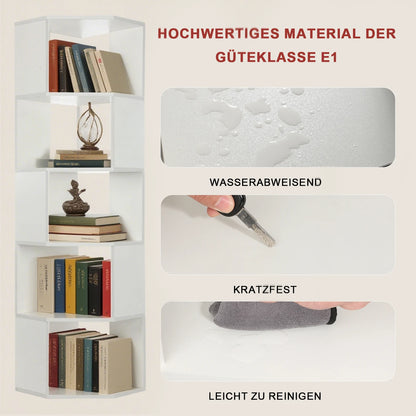 Étagère d'angle blanc à 6 niveaux -