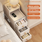 Table de chevet étroite avec tiroirs 1Pc - 25A