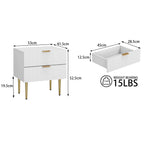 Table de nuit industriel moderne pour chambre à 2 tiroirs - 1 Piece -