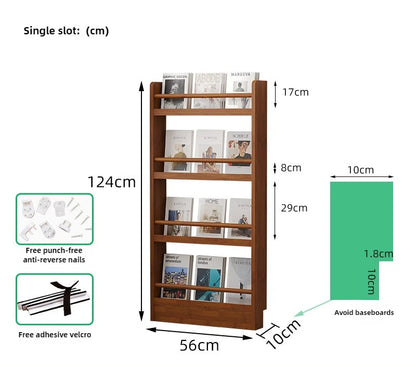 Étagère livre murale ultra-mince - 4 layers 56CM