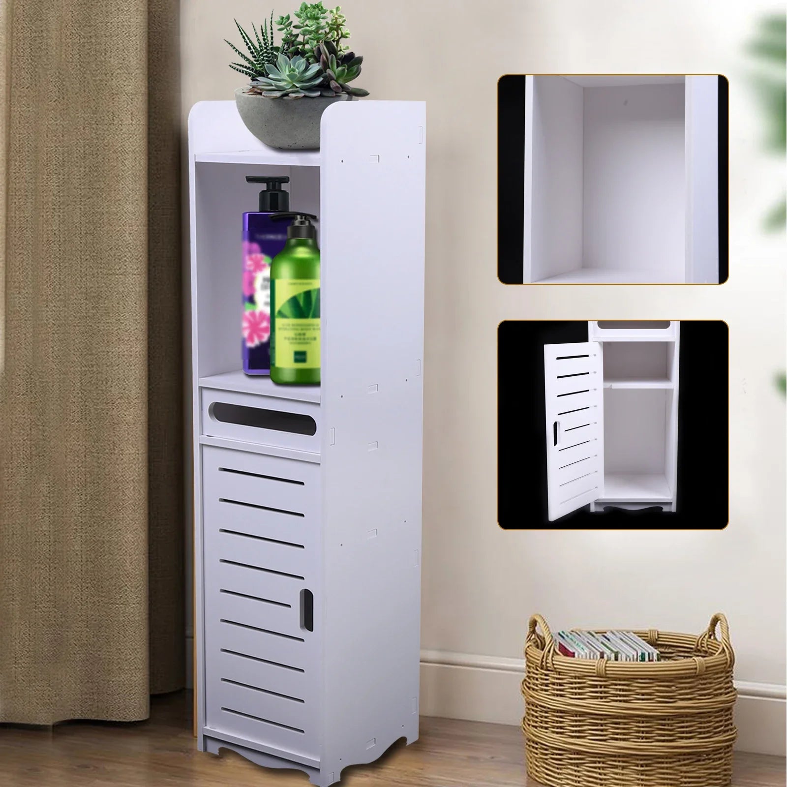 Étagère salle de bain sans percer verticale 20*80cm -