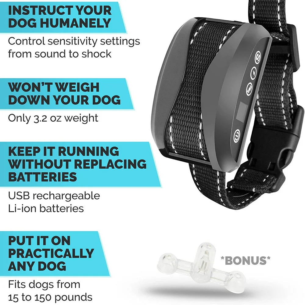 collier anti aboiement électrique imperméable -