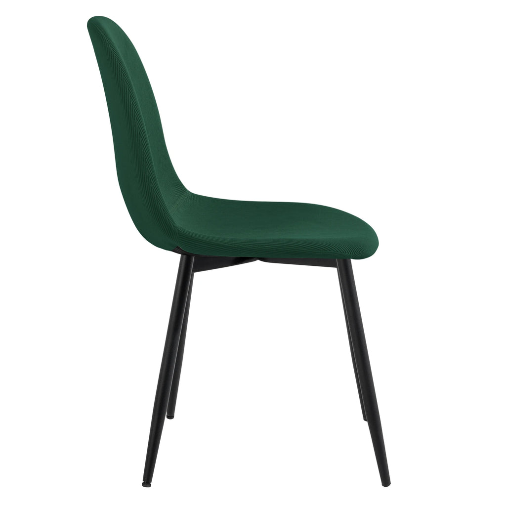 Chaise salle à manger noir en velours côtelé 4 ensembles -