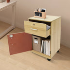 Table de nuit roulante à deux niveaux -