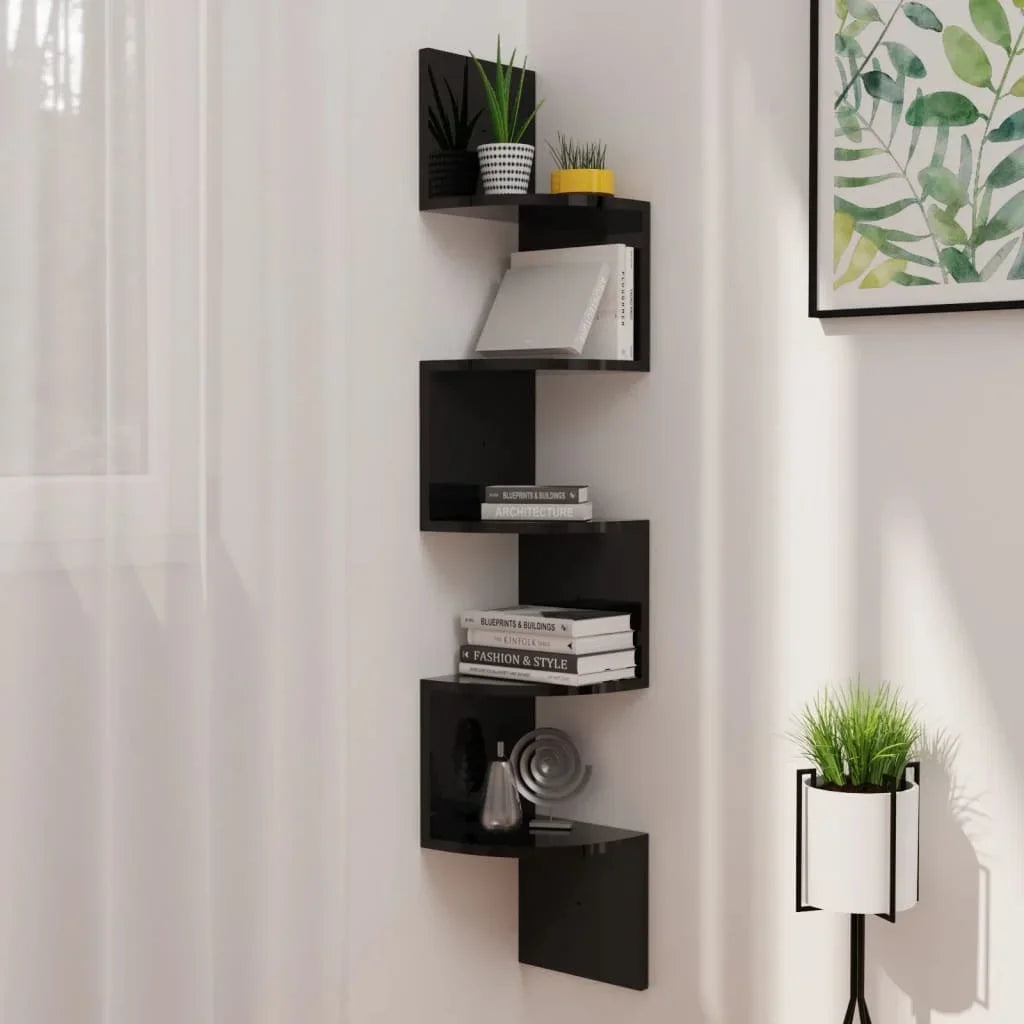 étagère murale d'angle 19x19x123 cm -