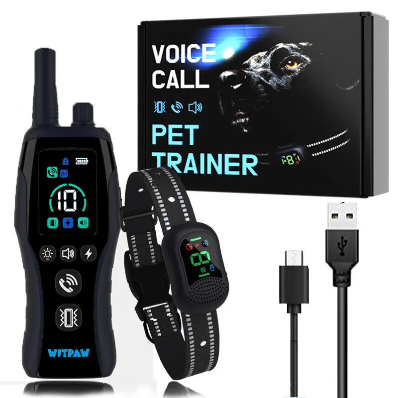 collier anti aboiement avec télécommande + USB rechargeable - Noir