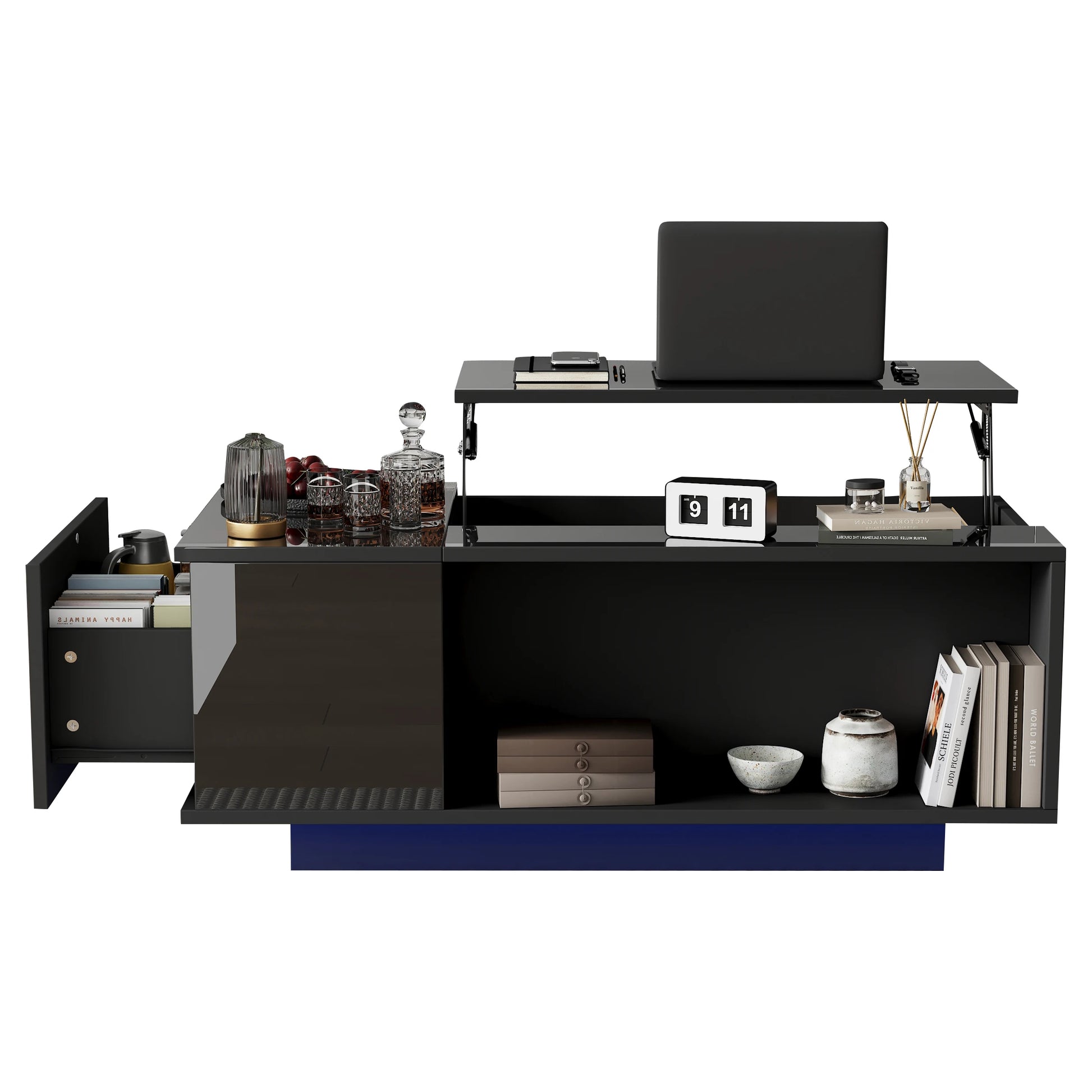 Table basse hauteur réglable 100×50×40 cm -