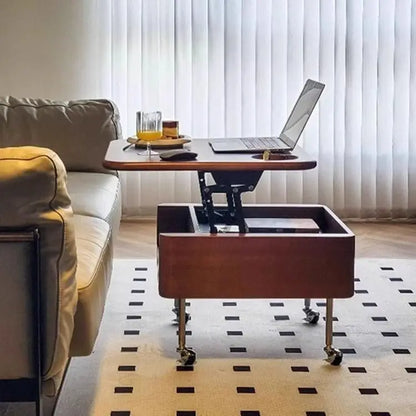 Table basse bois relevable à forme rectangulaire -