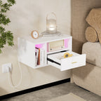 Table de nuit suspendue avec station de charge -