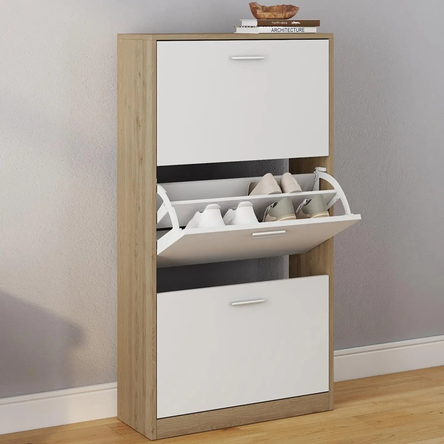 Meuble à chaussure tiroir blanc tendance et moderne -