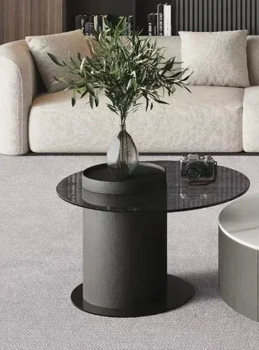 Table basse bois industriel ronde - 60cm