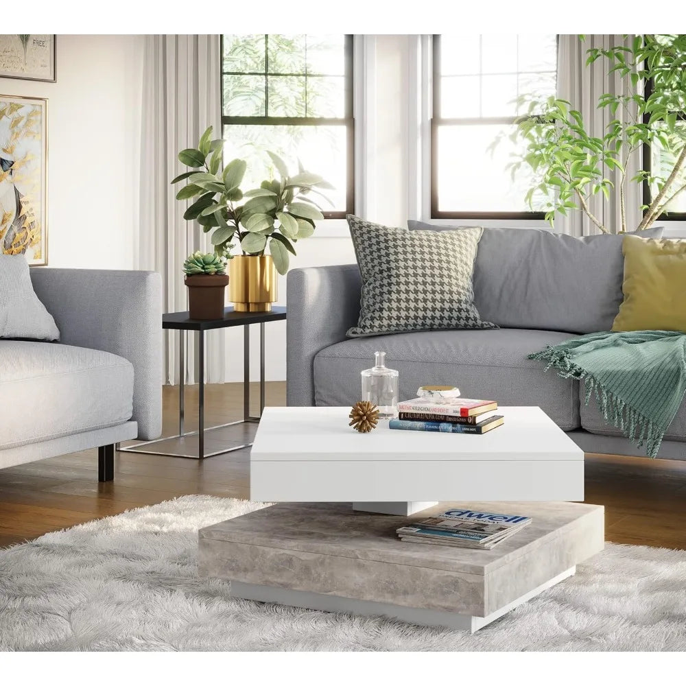 Table basse dérive du bois design carré 67 X 67 X 35 Cm -