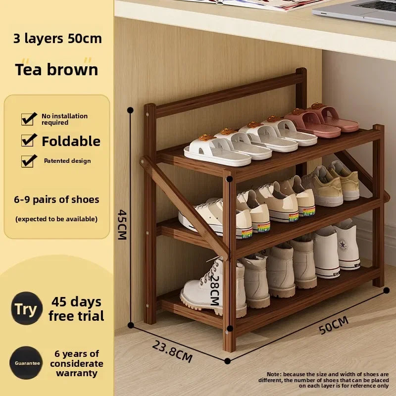 Meuble à chaussure palette artisanale - 3C-50cm-Marron