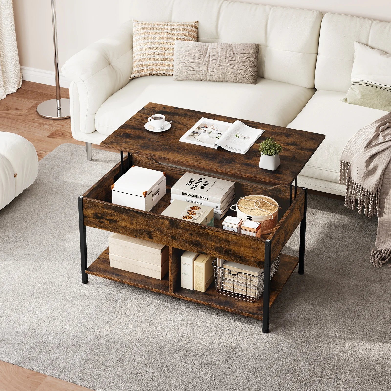 Table basse en bois de salon 50x90x45cm -