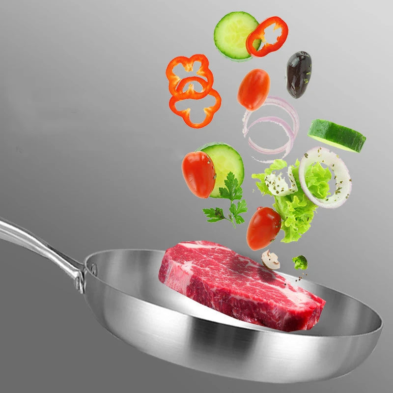 Poêle inox Professionnel de qualité disponible en 22cm 24cm 26cm 28cm -