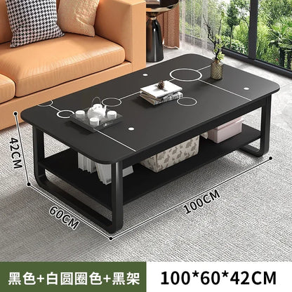 Table basse bois blanc en forme de rectangle - 100cm 1