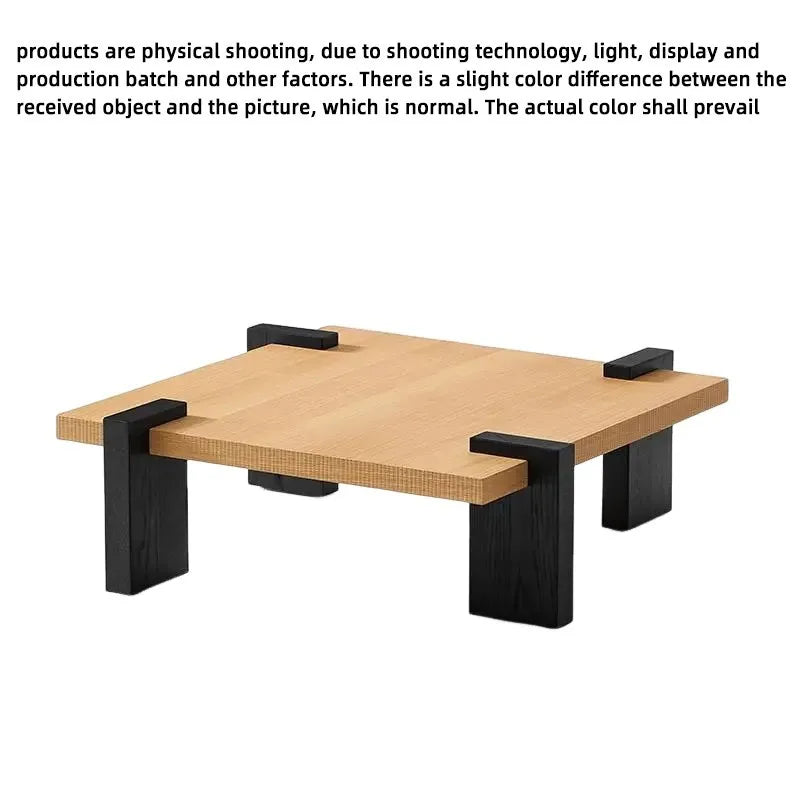 Table basse carrée en bois massif noyer -