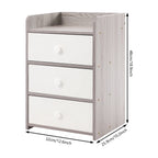 Mini Table de nuit avec poignée et 3 tiroirs - Gris Table de nuit