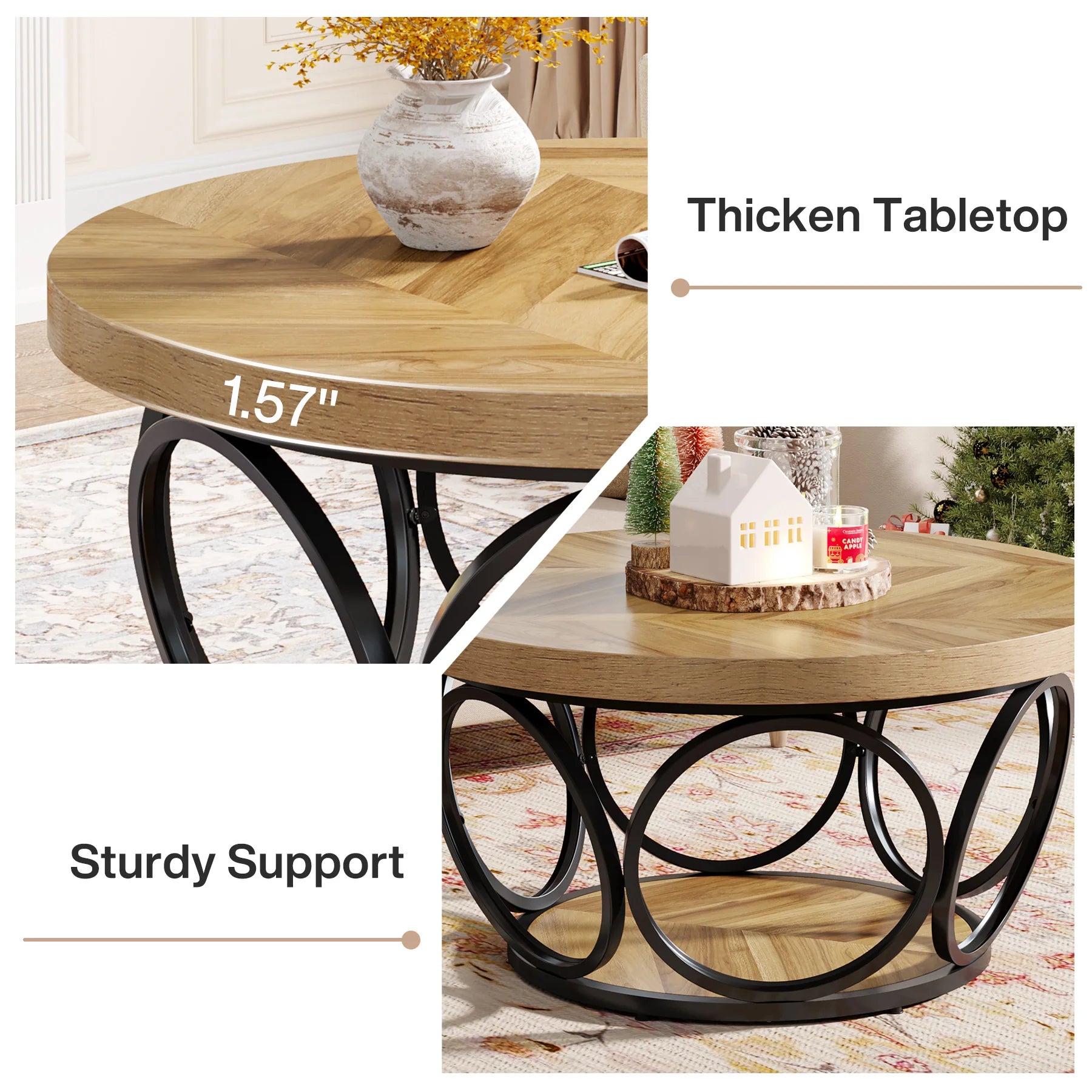 Table basse originale et ronde -
