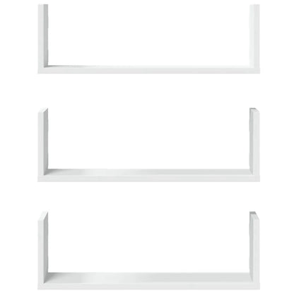 étagère murale livre 3 pcs Blanc 58x18x18 cm -