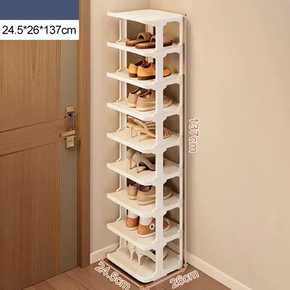 Meuble à chaussure d'entrée en forme de cube simple - Blanc 9 couches