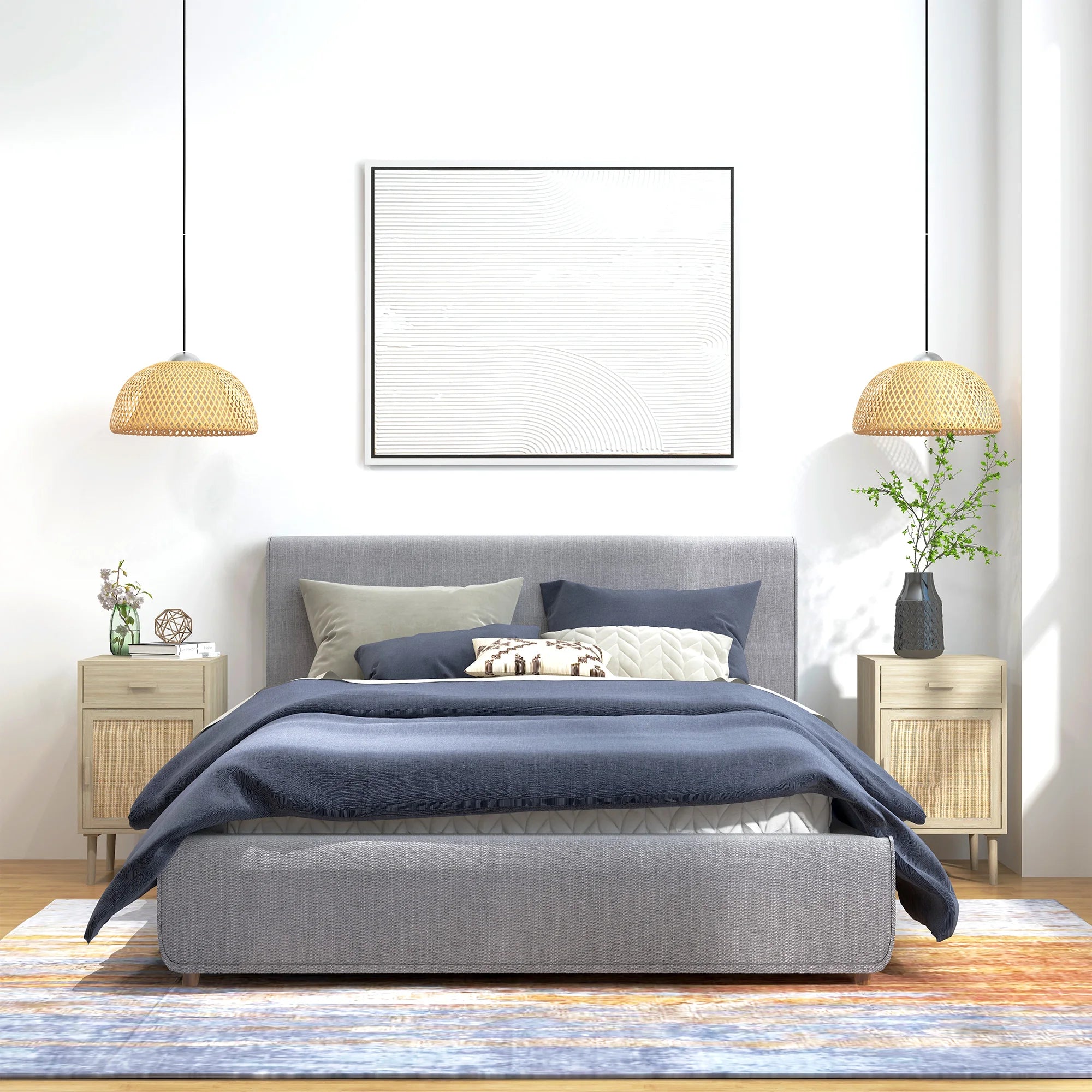 Table de chevet rotin 2 ensembles de luxe -