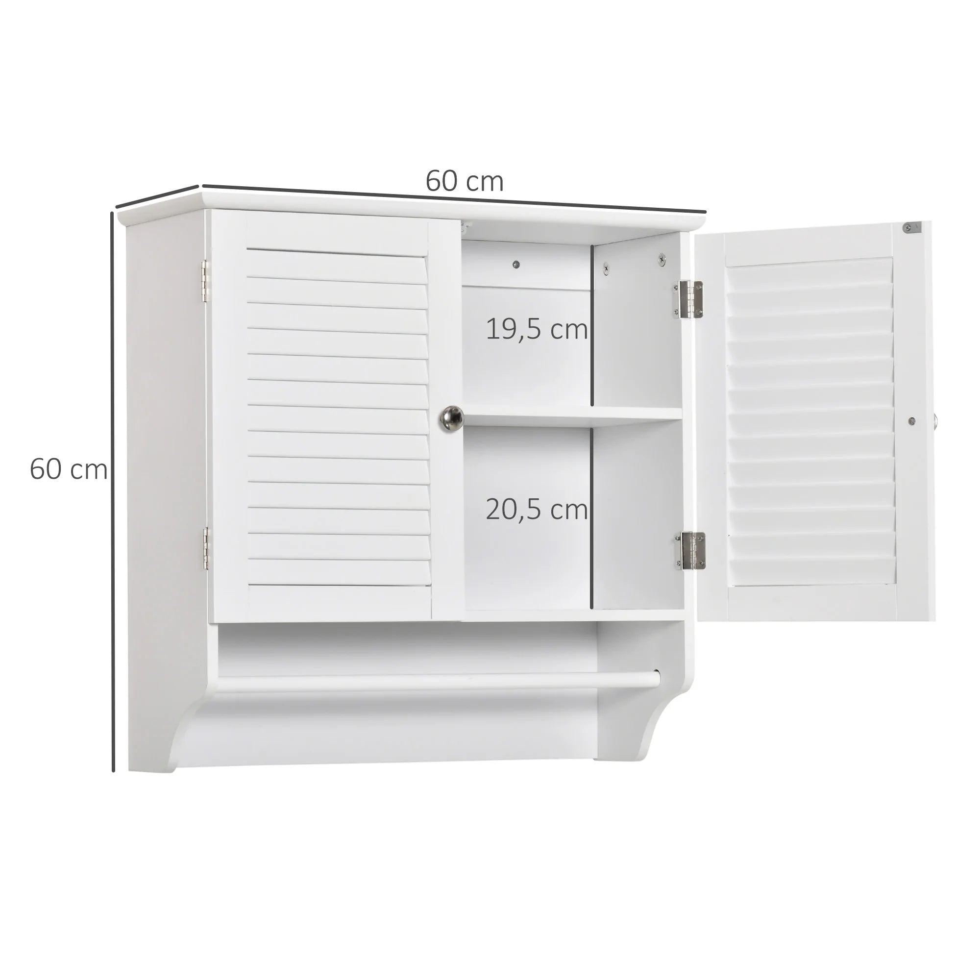 Meuble salle de bain simple blanc 60x23x60cm -