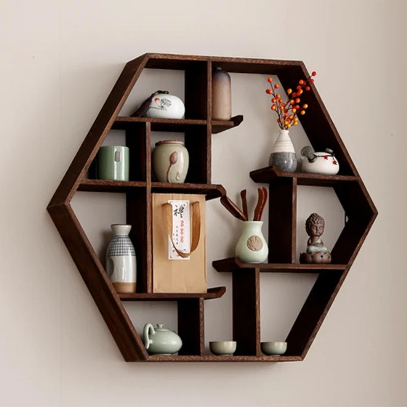 étagère murale bureau pour théières -
