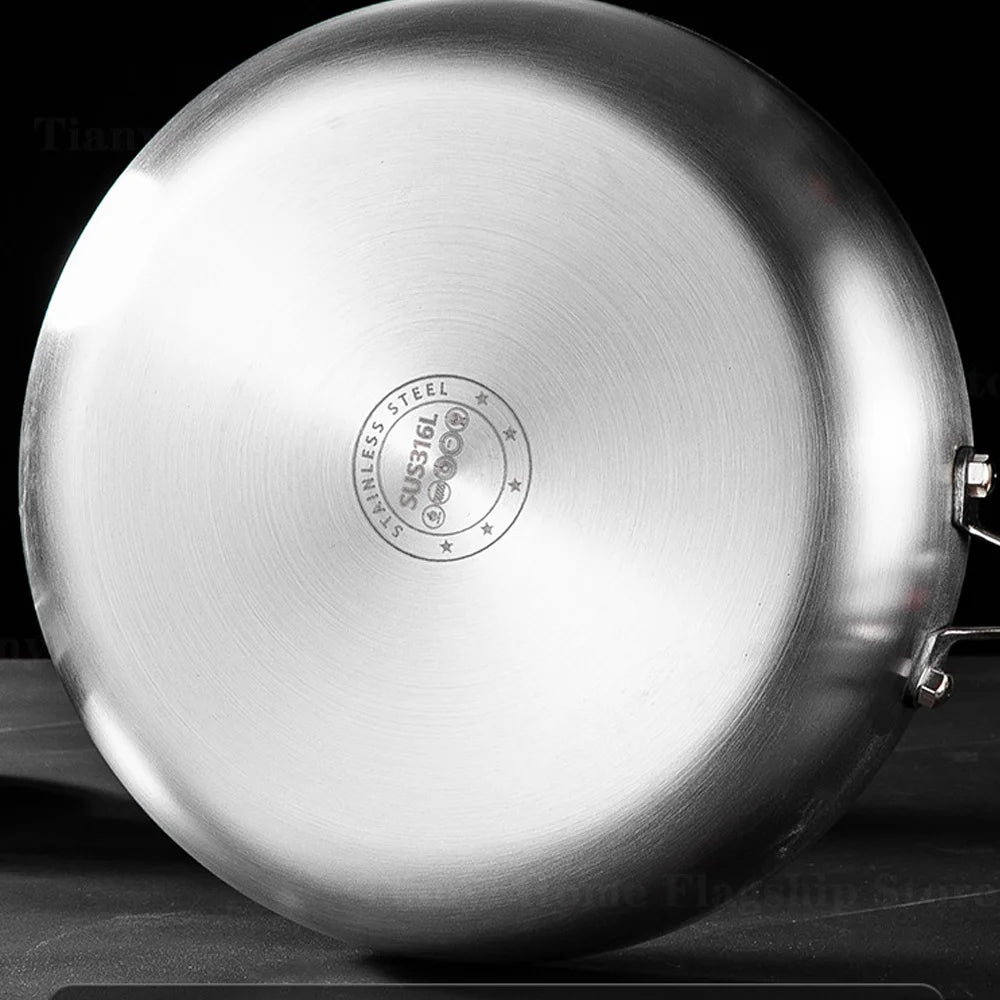 Poêle inox 30cm wok adhésif -