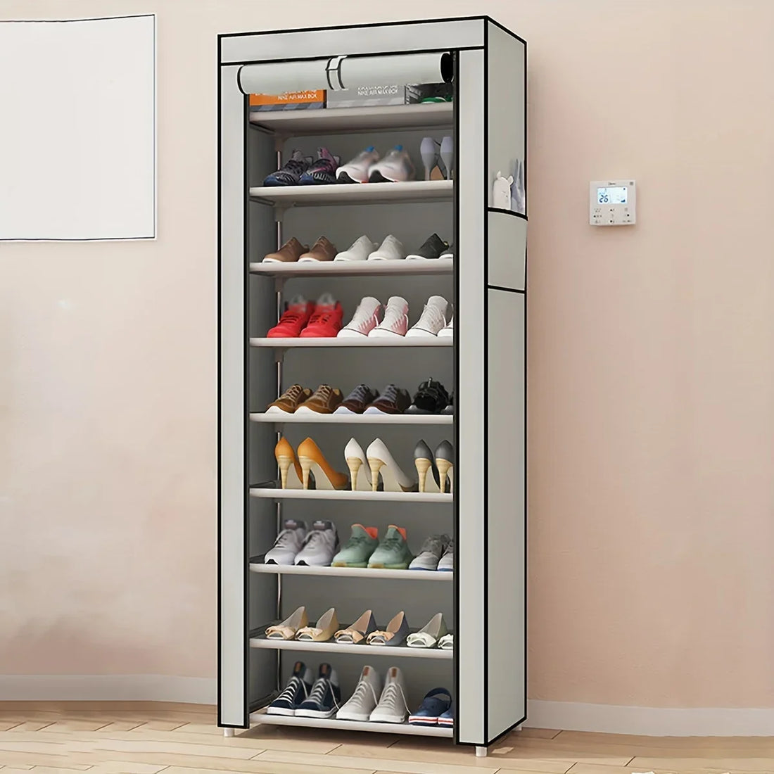 Meuble à chaussure gris simple -