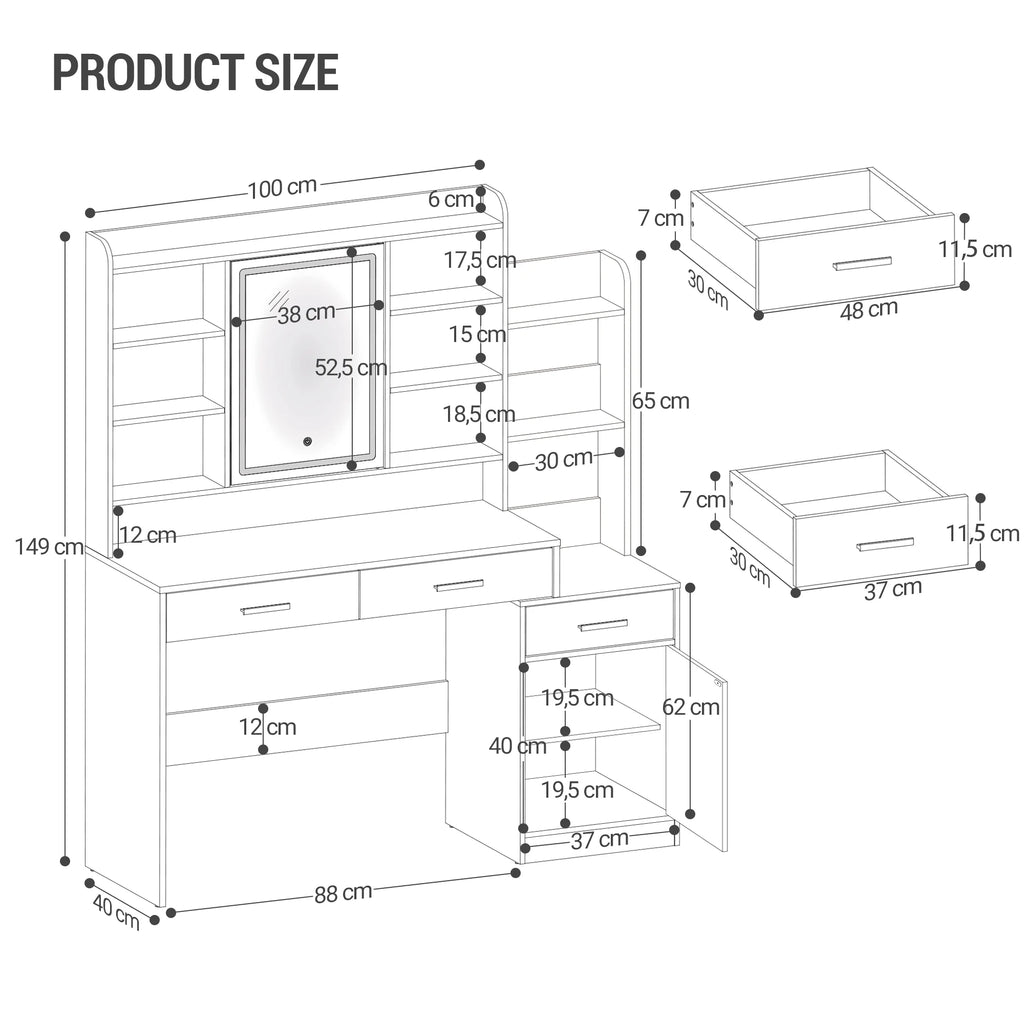Meuble de rangement tiroir pour coiffeuse -