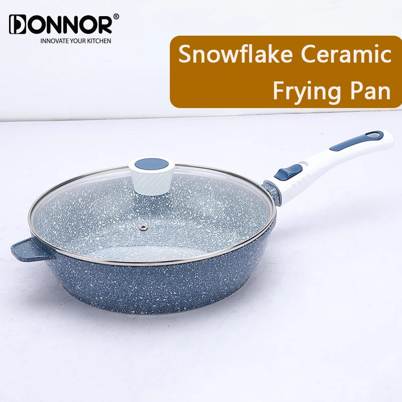 Poêle céramique poignée amovible avec couvercle -