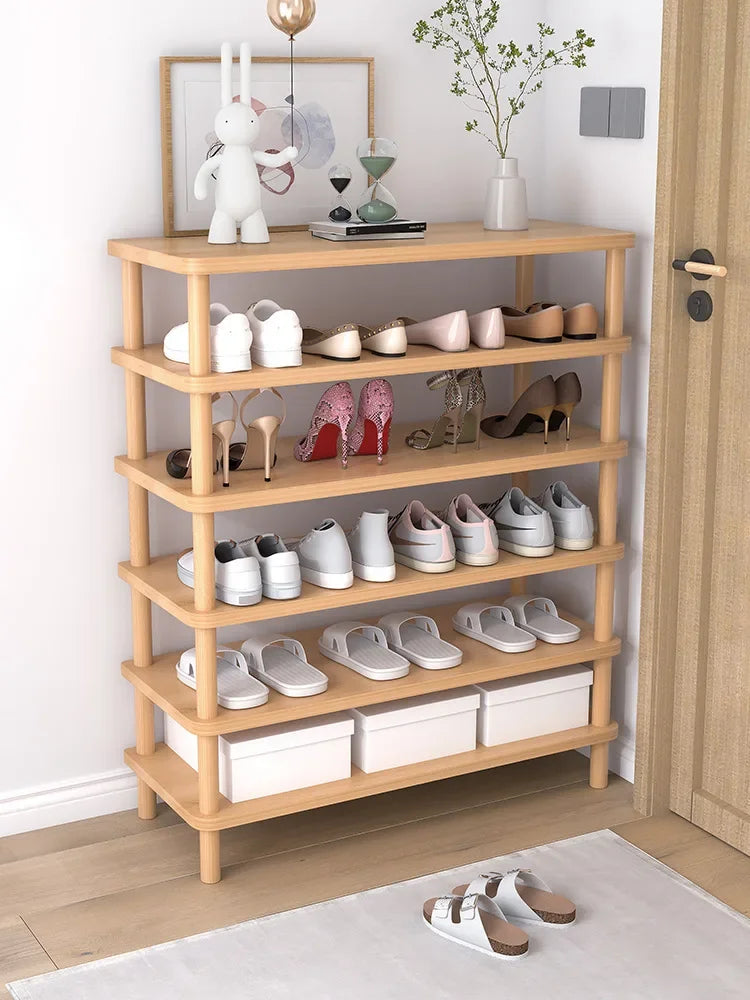 Meuble à chaussure marron en bois -