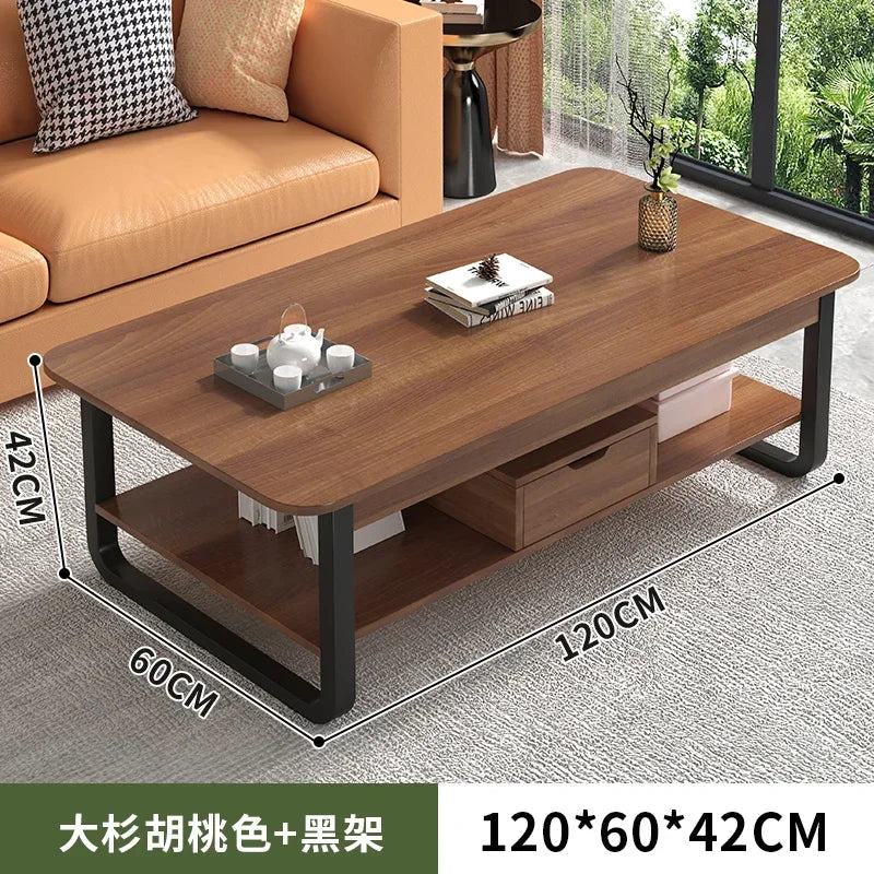 Table basse bois blanc en forme de rectangle - 120cm 2